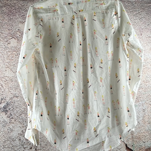 Medium Anthropologie Acote white skater girl blouse Skateboard. A545 - Picture 7 of 7